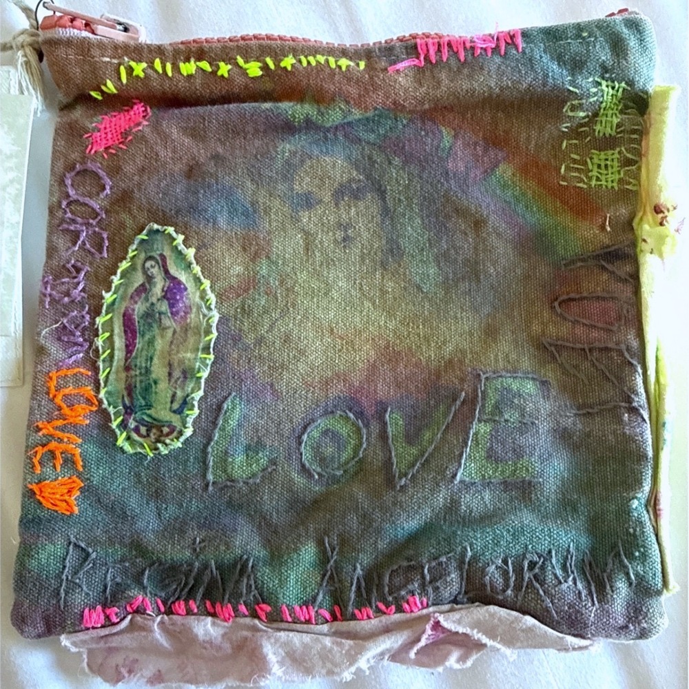 Magnolia Pearl Rainbow LOVE Guadalupe Cotton Canvas Coin Pouch Virgin Mary NWT